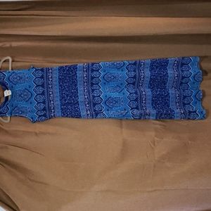 a fortiori Long Blue Sleeveless Dress M